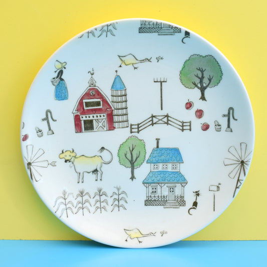 Vintage 1950s Kitsch Johnson Bros China Tea Plate - Mc Donalds Farm