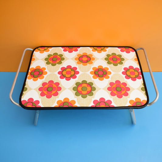 Vintage 1960s Folding Low Table - Flower Power