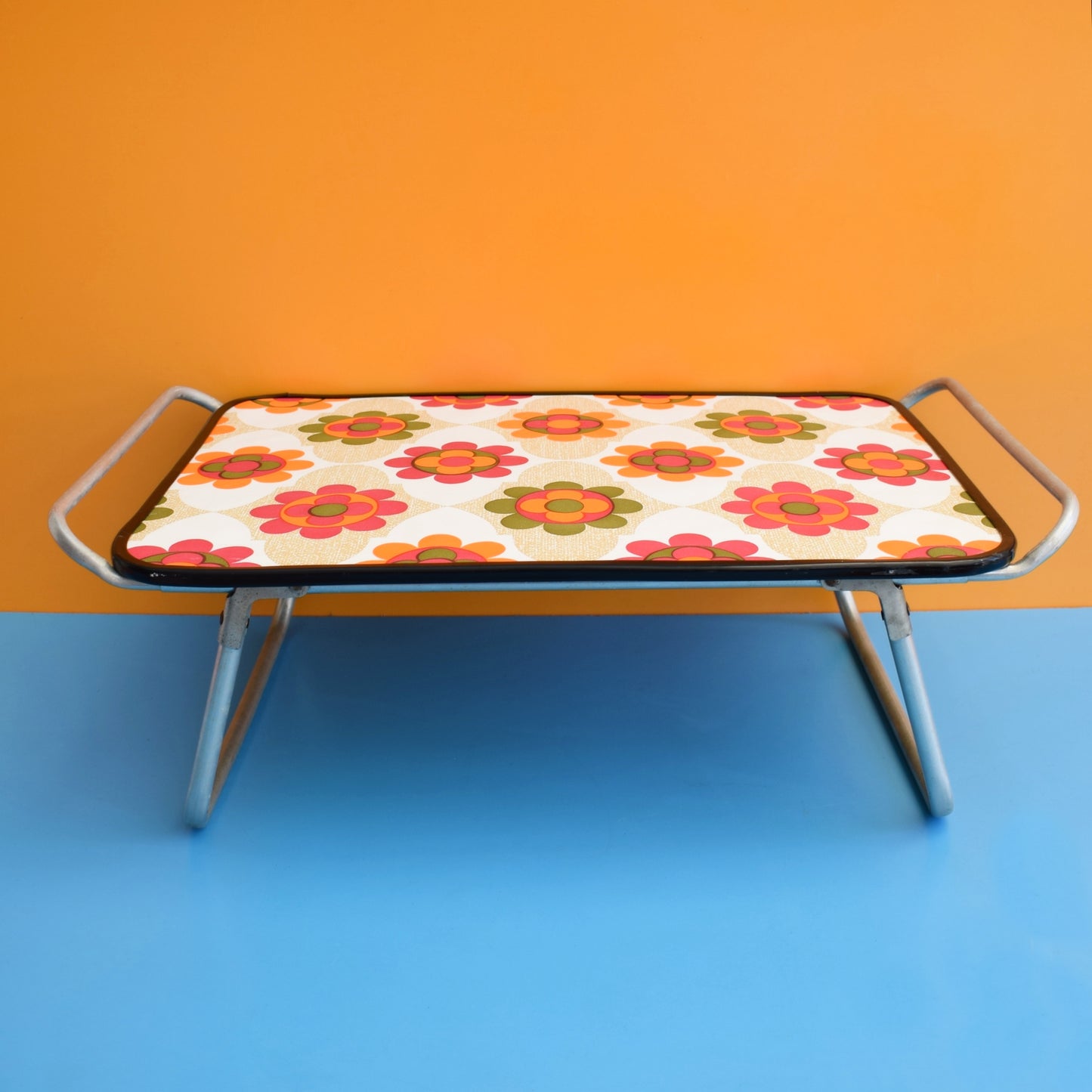 Vintage 1960s Folding Low Table - Flower Power
