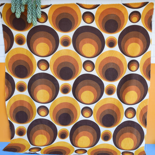 Vintage 1960s Fabric - Geometric Orange by Vintage