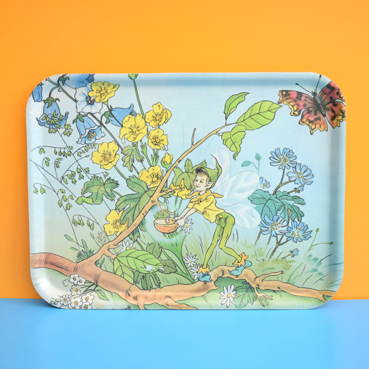 Vintage 1970s Thetford Tray - Flower Fairy & Butterfly