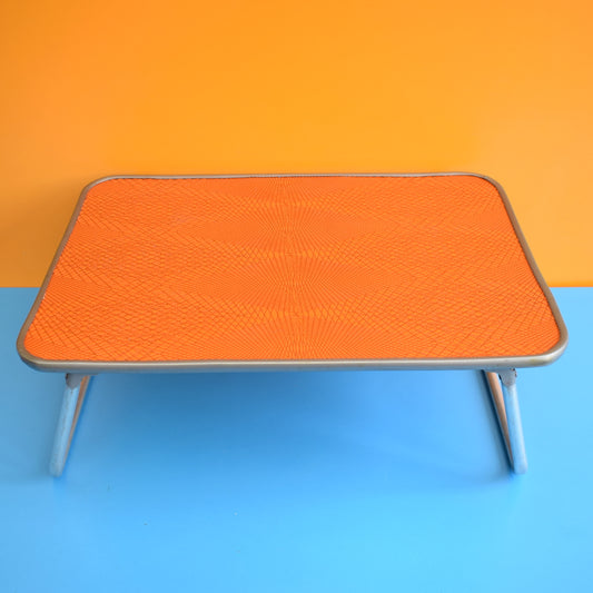 Vintage 1960s Folding Low Garden / Lap / Craft Table - Orange by Vintage