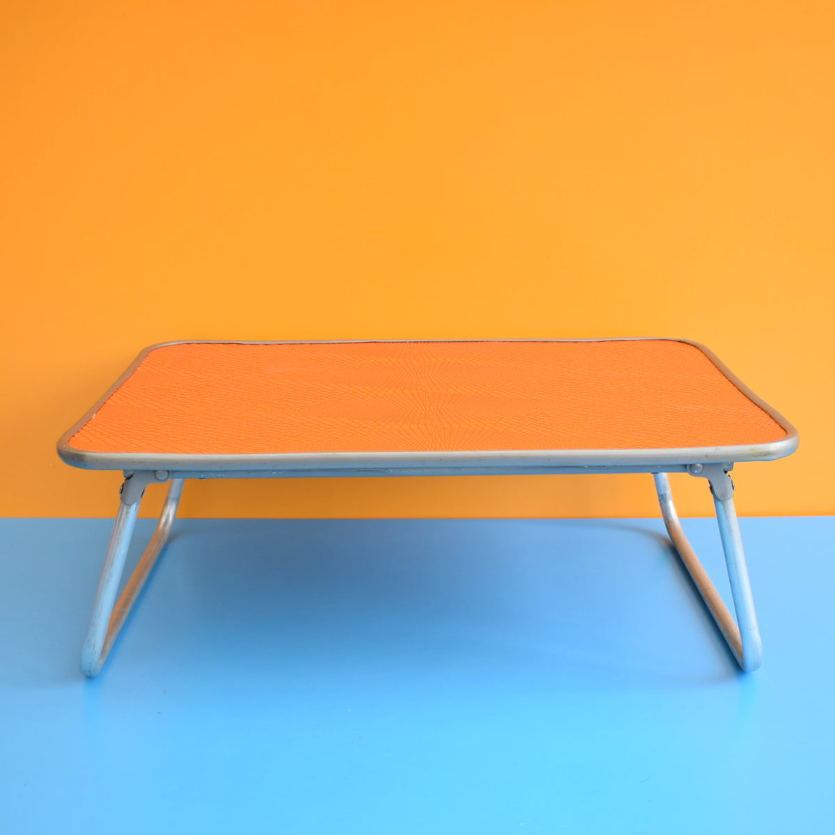 Vintage 1960s Folding Low Garden / Lap / Craft Table - Orange