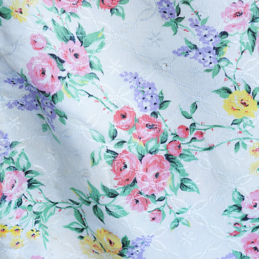 Vintage 1950s Fabric - Floral Chintz