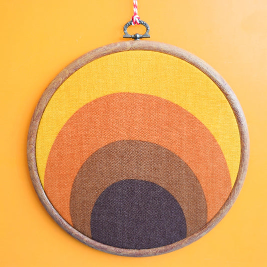 Vintage 1960s Fabric Wall Art - Geometric Orange by Vintage