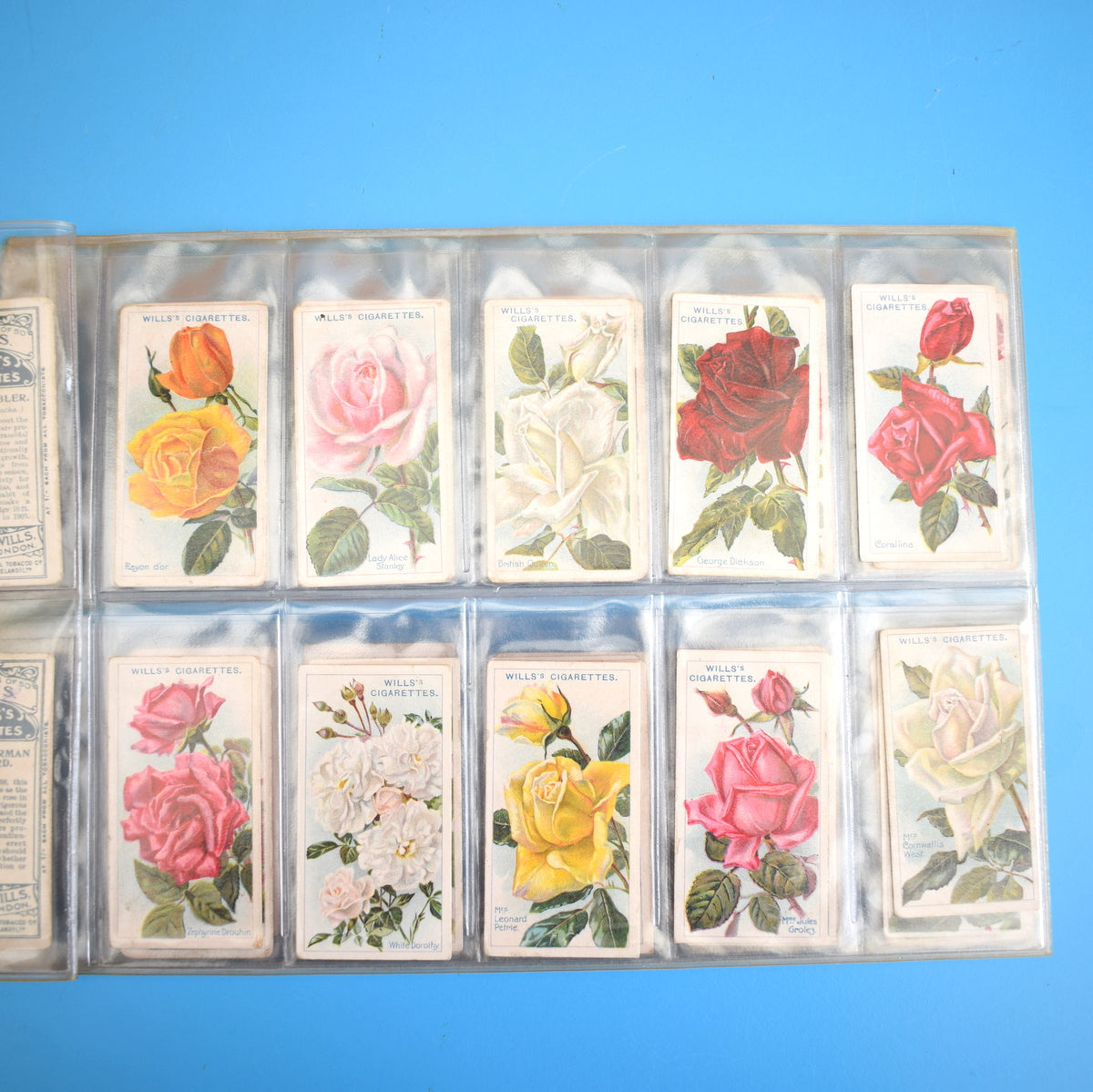 Vintage 1920s Wills's Cigarette Cards- Roses - Full Set