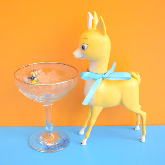 Vintage 1970s Babycham Bambi & Glass Set by Pineapple Retro