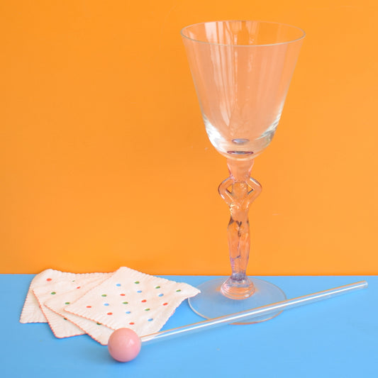 Vintage 1970s Naked Lady Glass - Drinks Mats - Cocktail Stirrer Set by Pineapple Retro