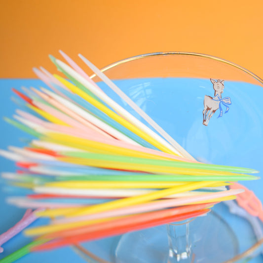 Vintage 1950s Babycham Glass & Cocktail Sticks by Pineapple Retro