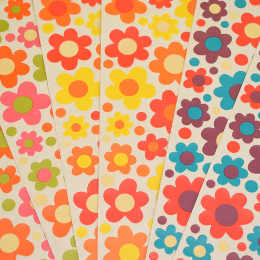 Vintage 1970s Sticker Sheets - Stickerations By Takahashi - Flower Design - Various Colours