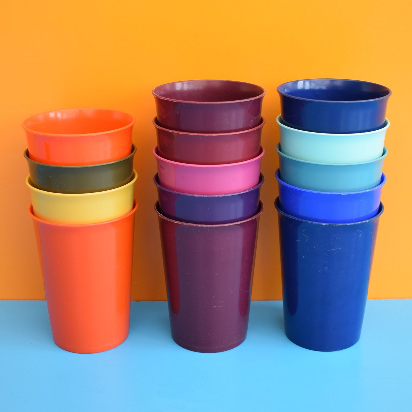 Vintage 1980s Plastic Cups - Made In England
