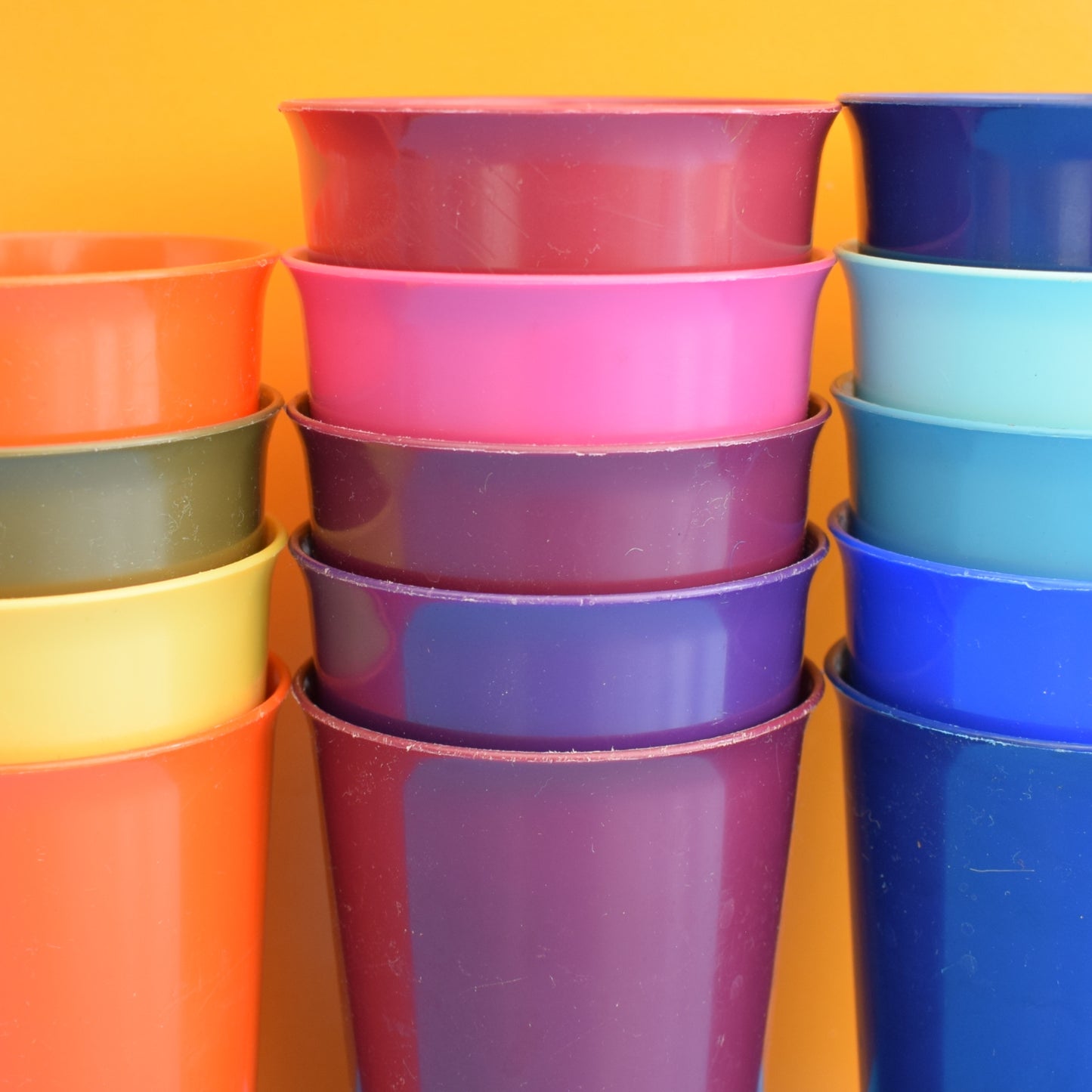 Vintage 1980s Plastic Cups - Made In England