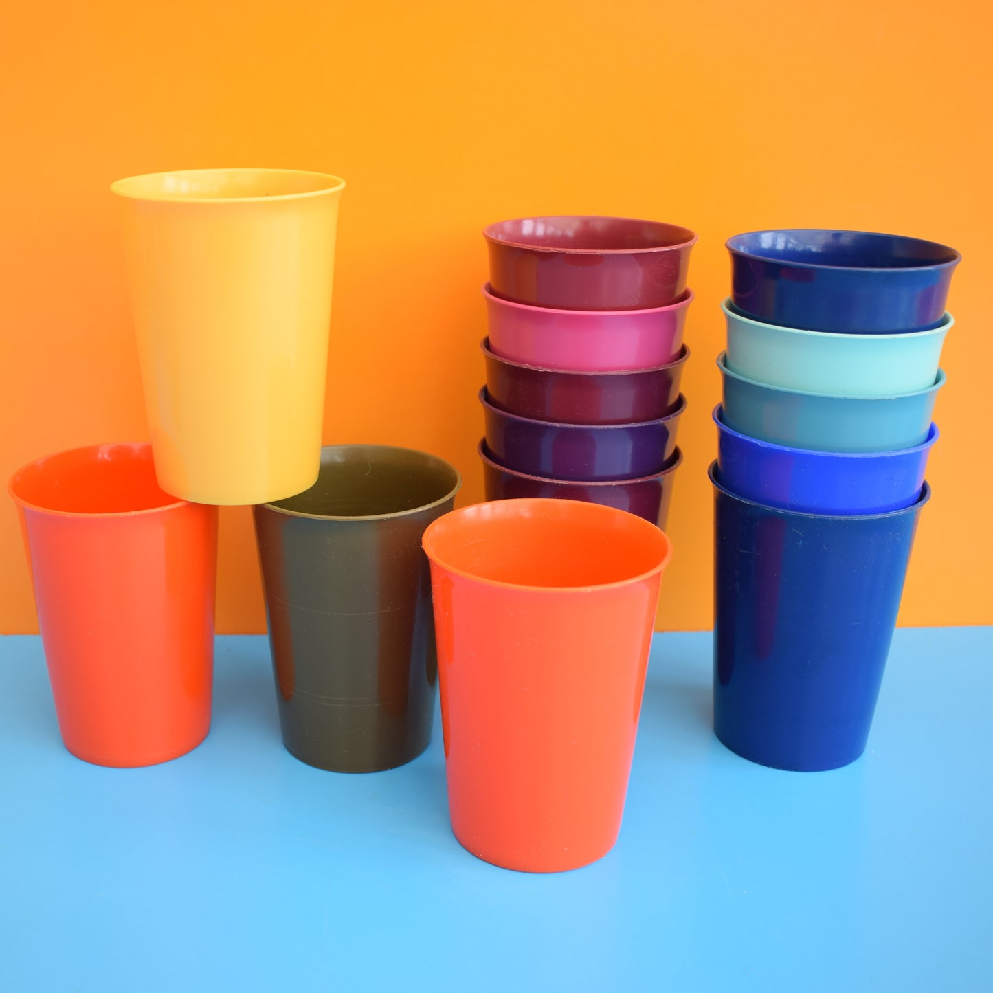 Vintage 1980s Plastic Cups - Made In England