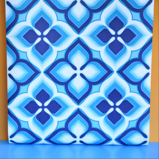 Vintage 1960s Wallpaper - Geometric Blues by Pineapple Retro