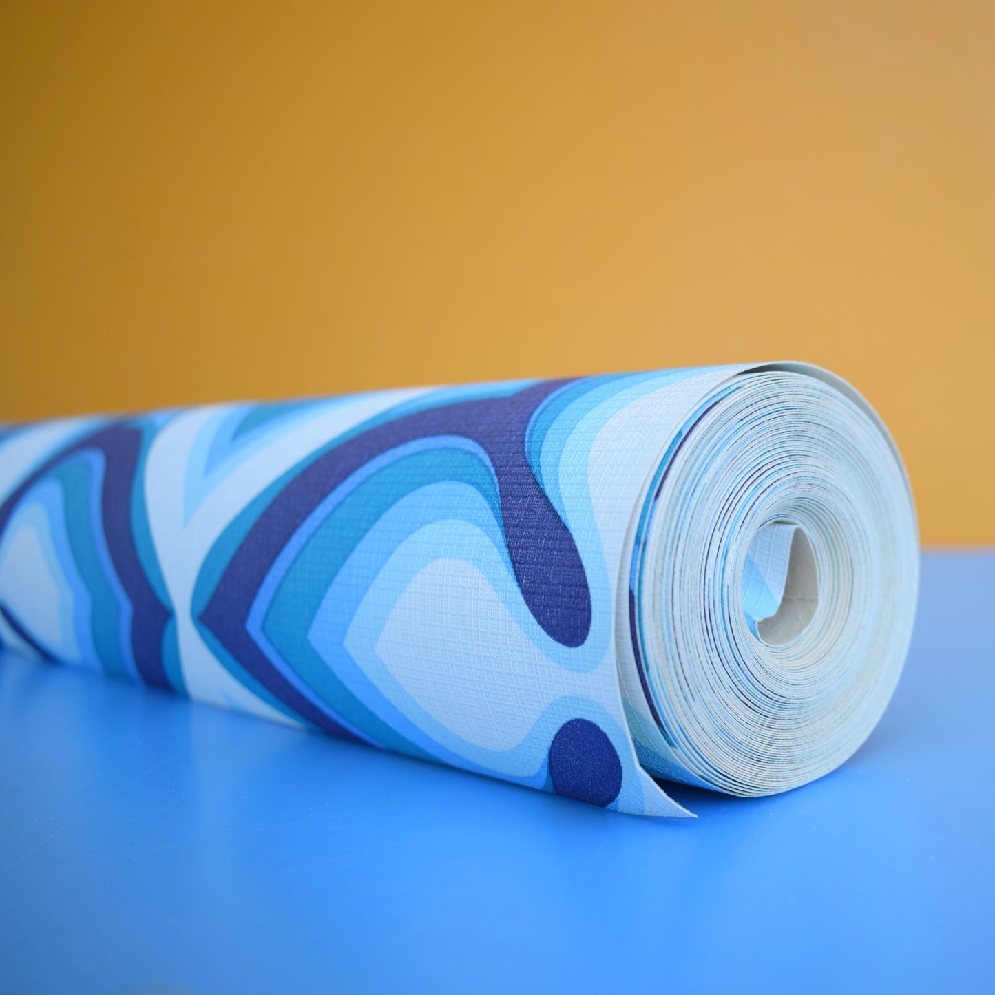 Vintage 1960s Wallpaper - Geometric Blues