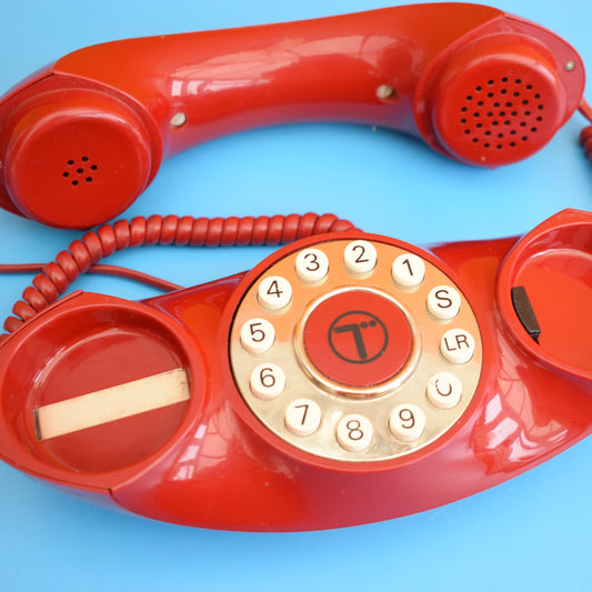 Vintage 1970s Genie Home Phone - Fully Working - Red