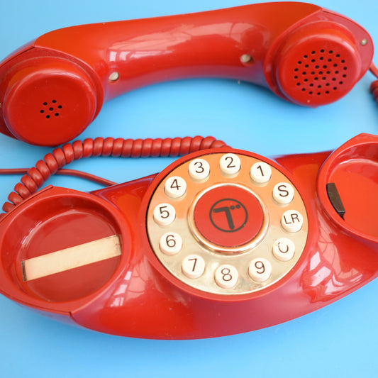 Vintage 1970s Genie Home Phone - Fully Working - Red by Pineapple Retro