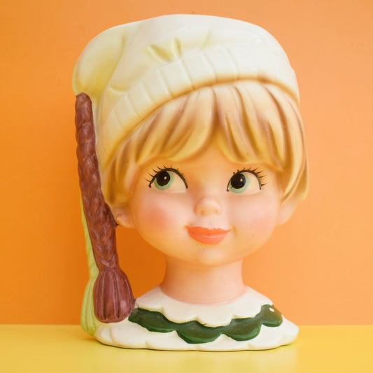 Vintage 1950s Kitsch Ceramic Head Vase by Pineapple Retro