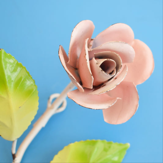 Vintage 1950s Metal Flower Hook - Single Rose