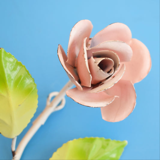 Vintage 1950s Metal Flower Hook - Single Rose by Pineapple Retro