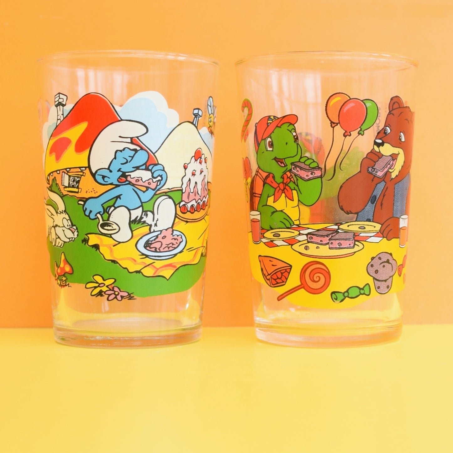 Vintage 1990s Smurf/ Turtle Glasses - Amora