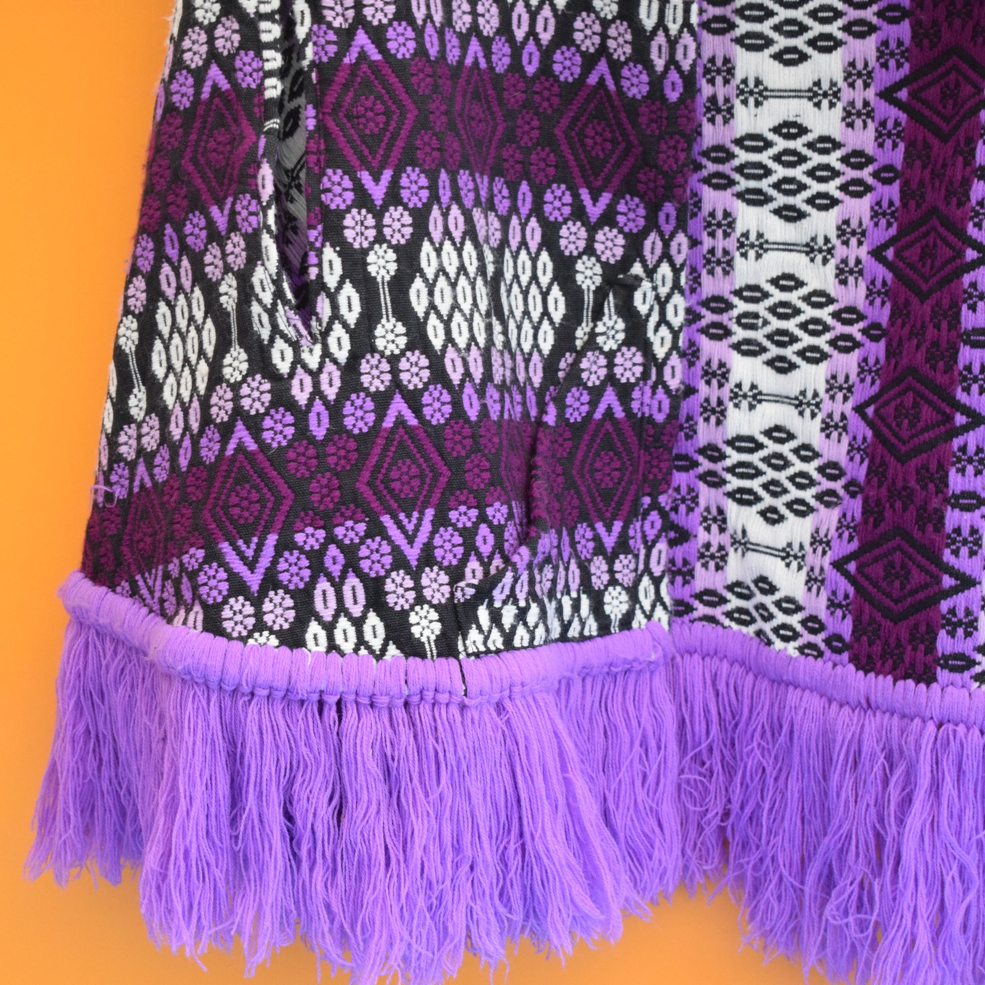 Vintage 1960s Tapestry Style Cape - Purple by Vintage
