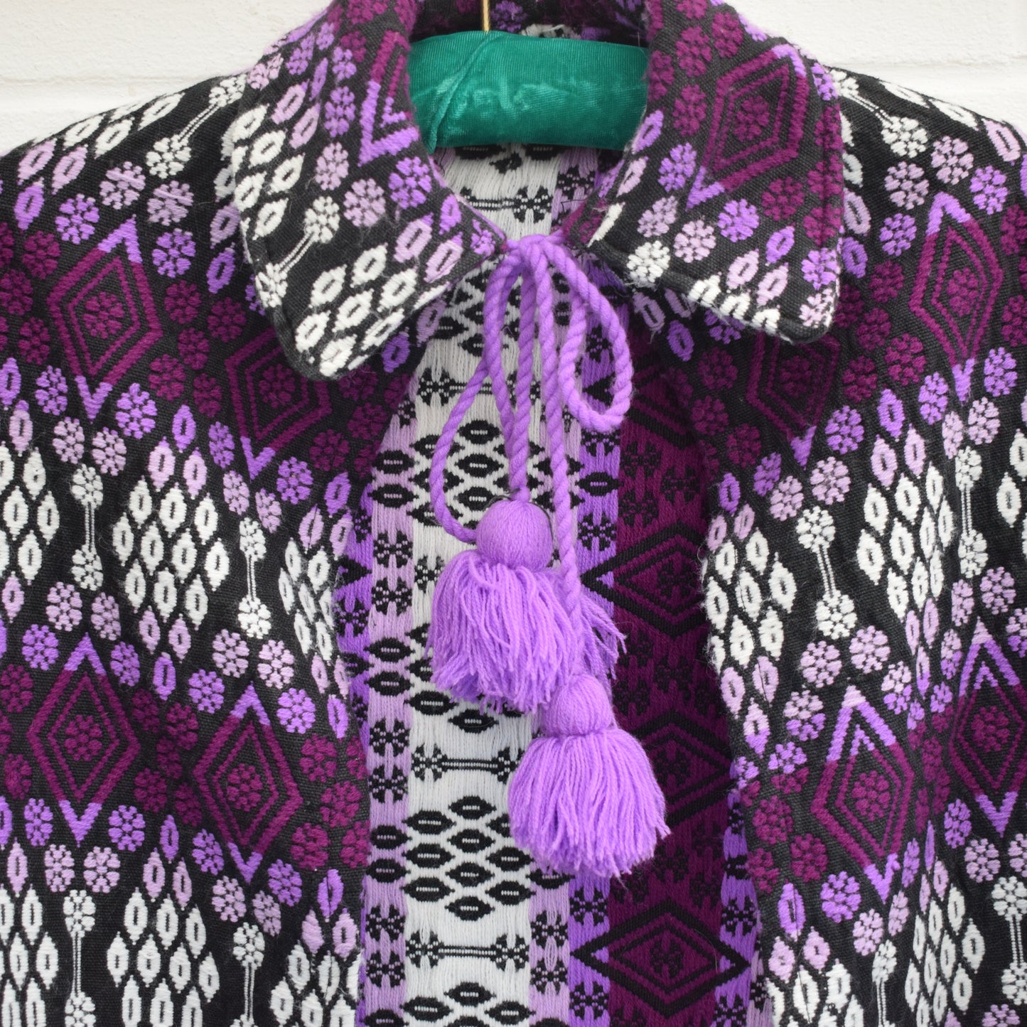 Vintage 1960s Tapestry Style Cape - Purple by Vintage