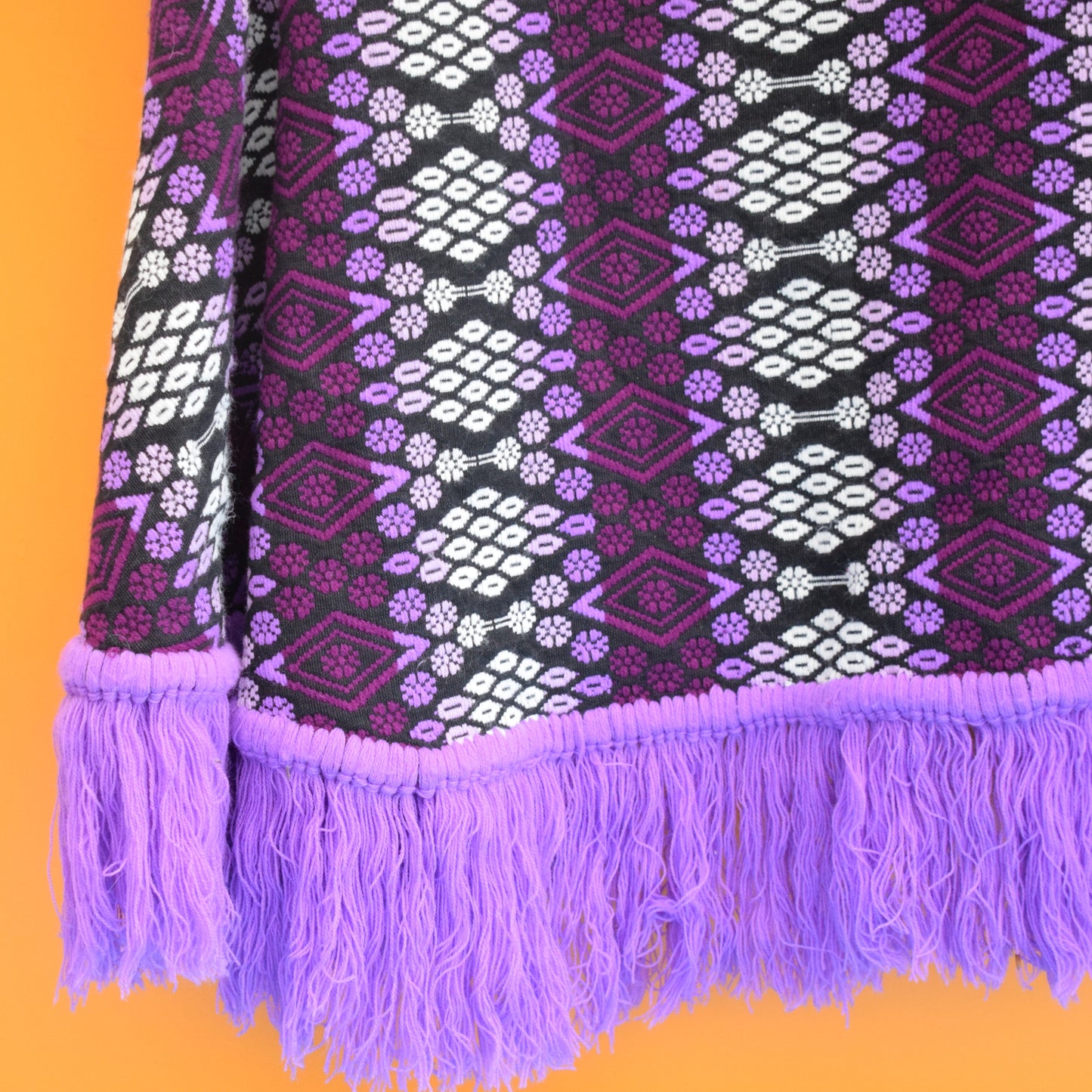Vintage 1960s Tapestry Style Cape - Purple by Vintage