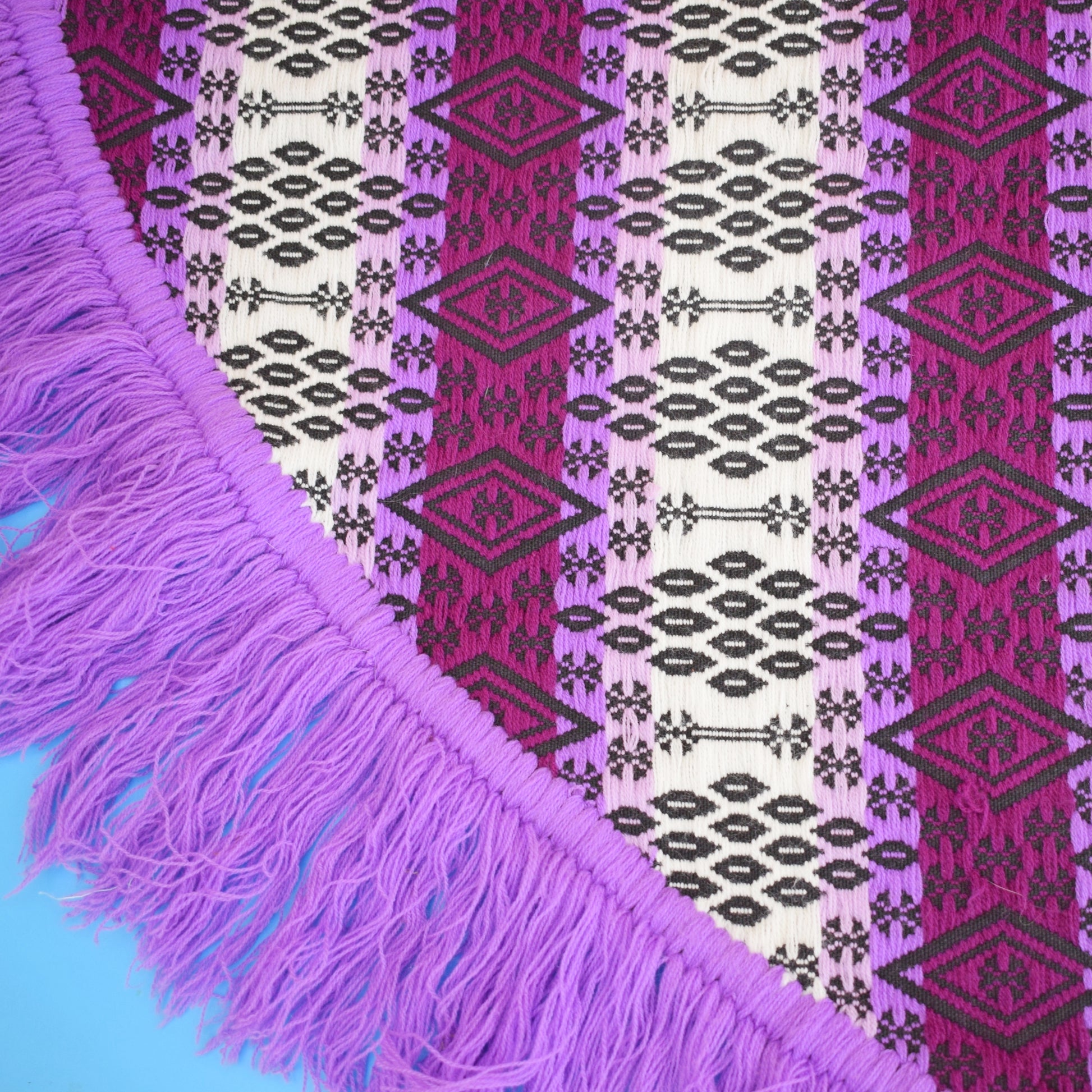 Vintage 1960s Tapestry Style Cape - Purple by Vintage