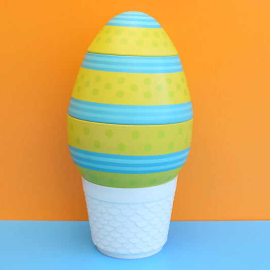 Vintage 1960s Plastic Scales Planter / Giant Egg Cup - White