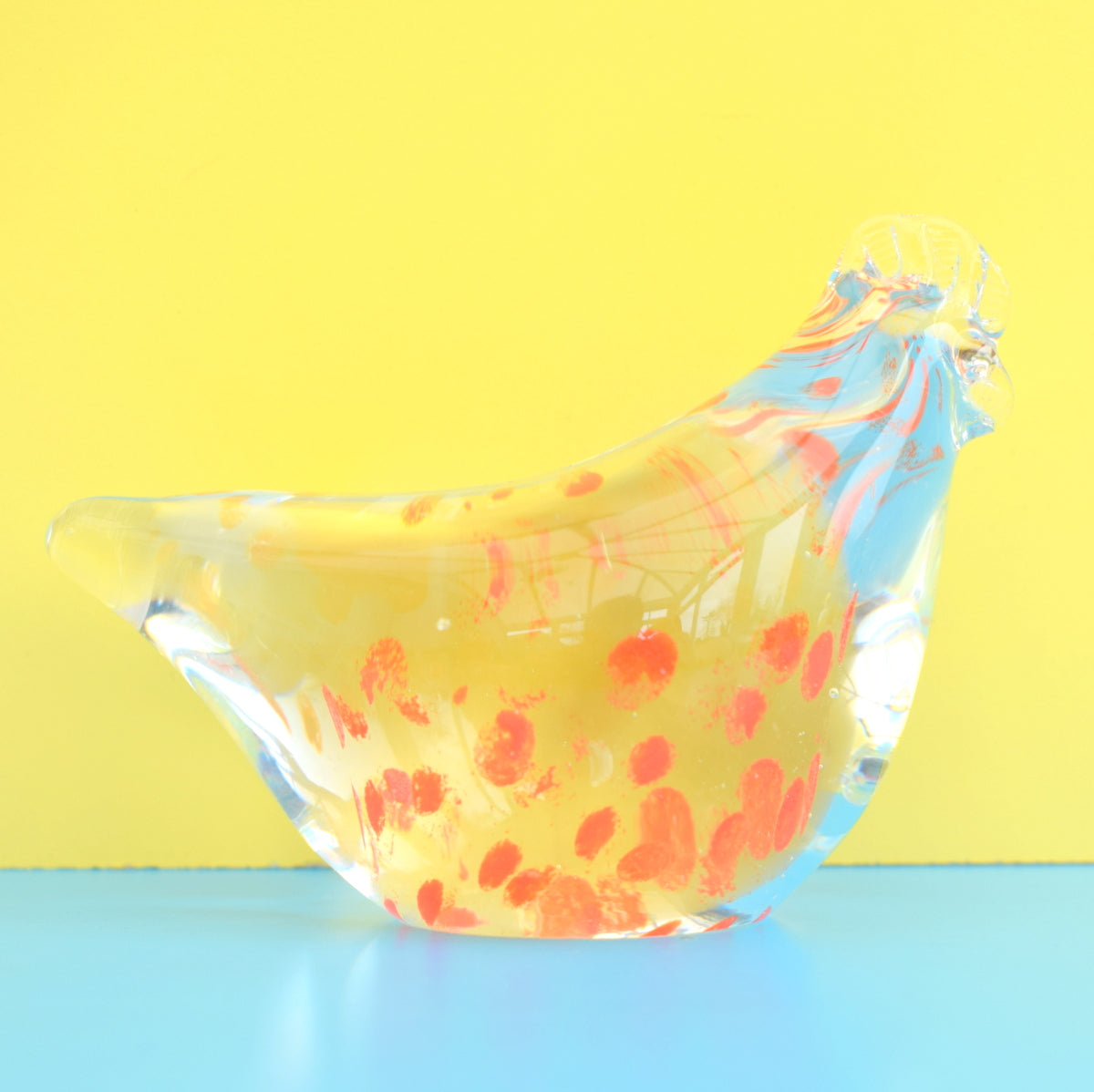 Vintage Crystal Glass Chicken - Caithness - Speckle The Hen