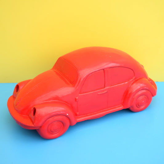 Vintage 1990s Volkswagen VW Beetle Lamp - Red by Vintage