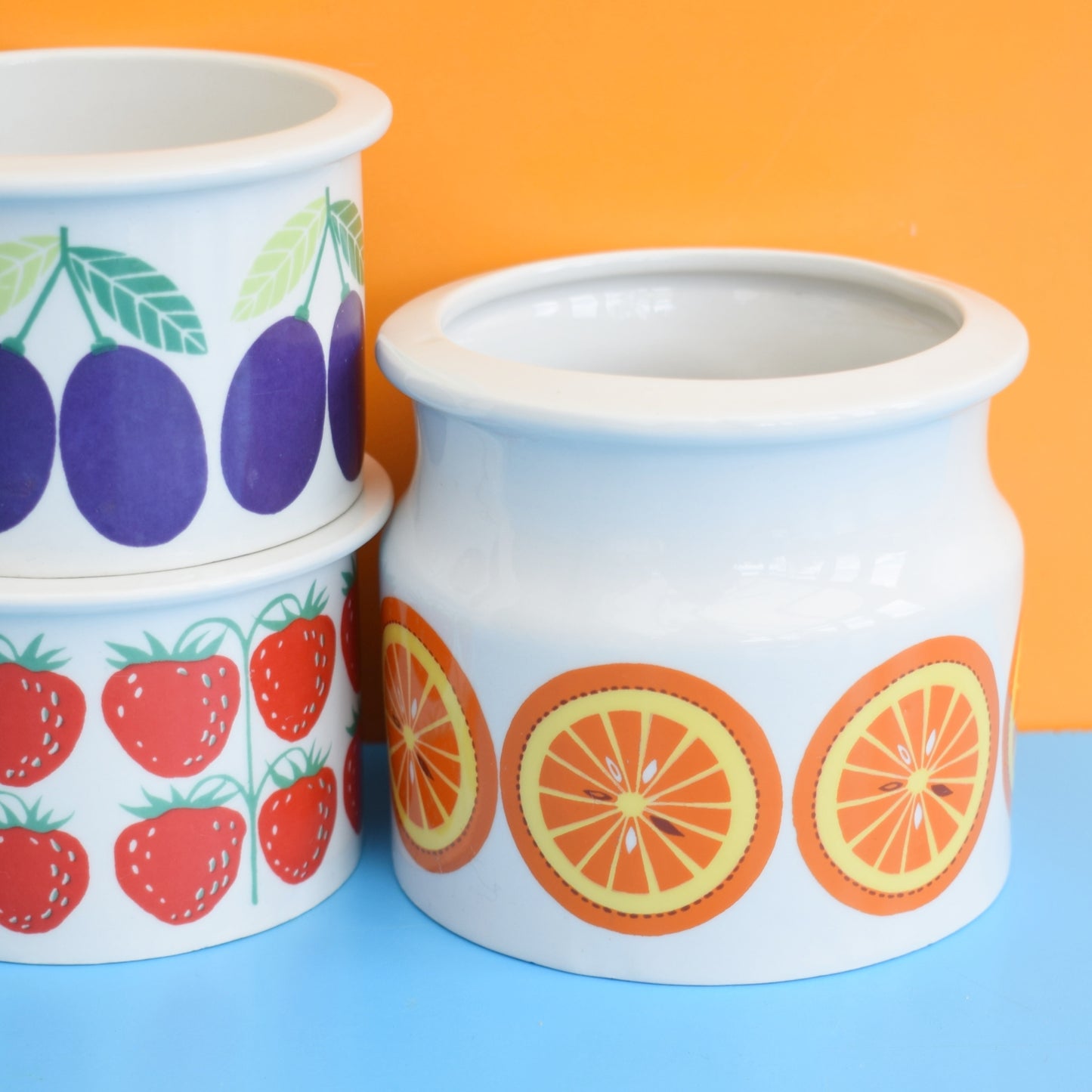 Vintage 1960s Ceramic Finel Arabia Pomona Pots by Pineapple Retro