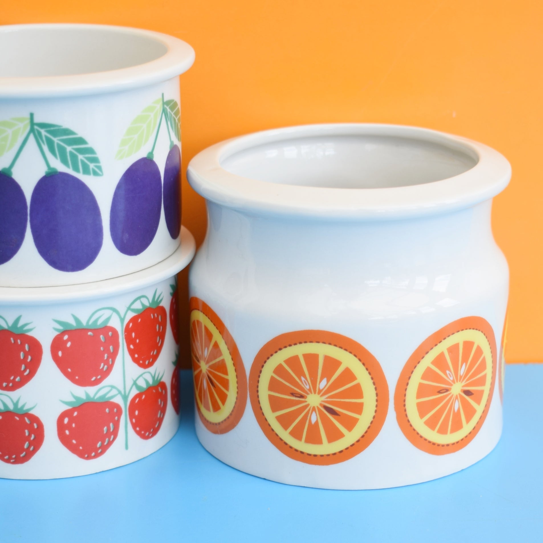 Vintage 1960s Ceramic Finel Arabia Pomona Pots by Pineapple Retro