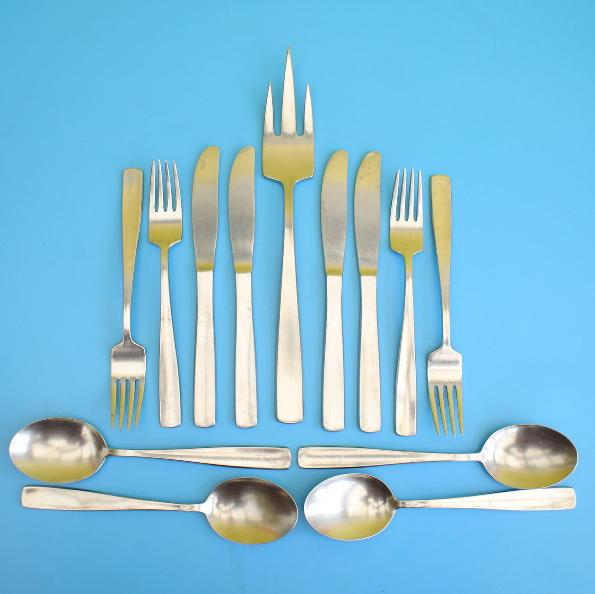 Vintage 1960s Stainless Steel Cutlery - Facette By Gense Sweden