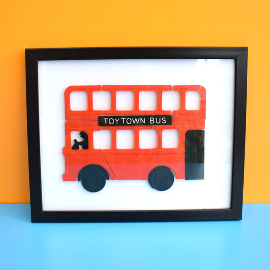 Vintage 1960s Unique Plastic Puzzle Picture - London Bus