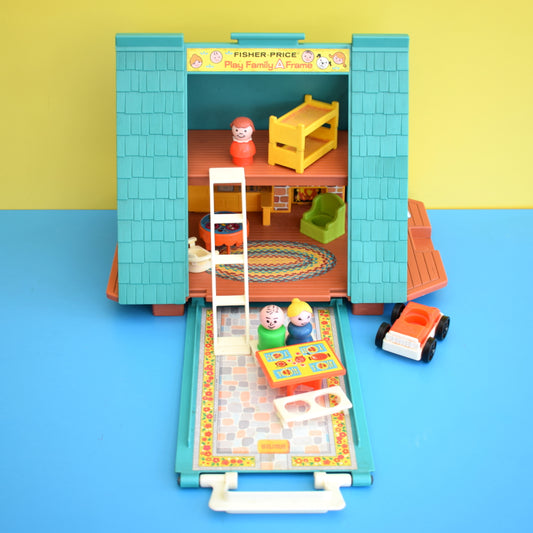 Vintage 1970s Fisher Price A Frame House - Plus Accessories