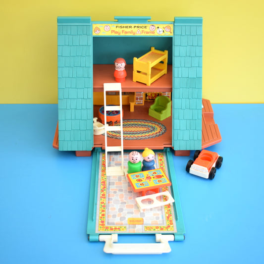 Vintage 1970s Fisher Price A Frame House - Plus Accessories by Pineapple Retro