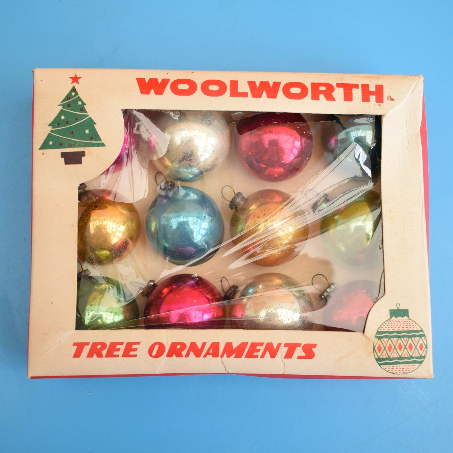 Vintage 1970s Glass Christmas Baubles - Small .