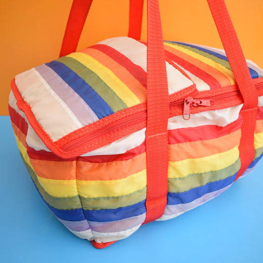 Vintage 1970s Rainbow Cool Picnic Bag
