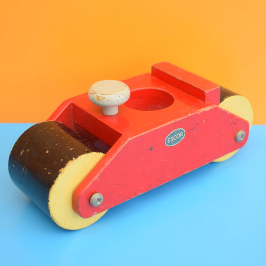Vintage 1960s Wooden Road Roller Toy/ Car - Escor by Pineapple Retro