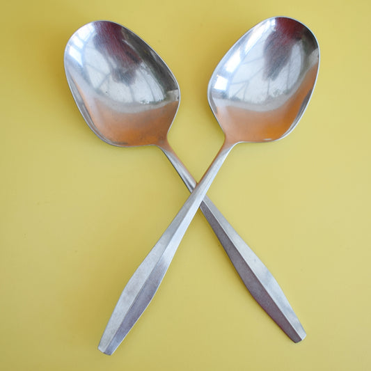 Vintage 1960s Stainless Steel Spoons - Diamond Staybrite