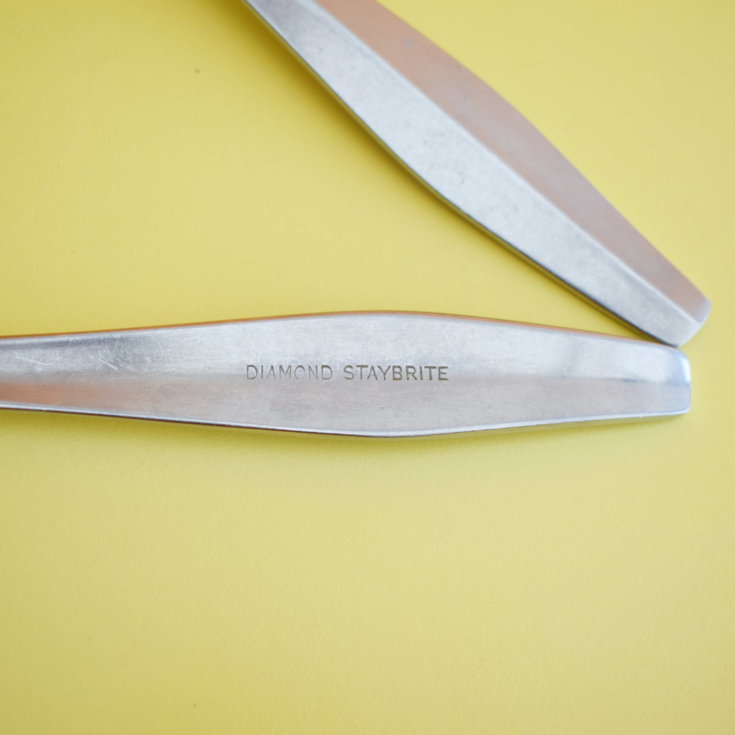 Vintage 1960s Stainless Steel Spoons - Diamond Staybrite