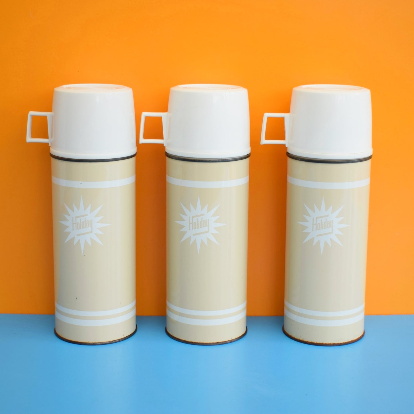 Vintage 1970s Thermos Flasks - Holiday