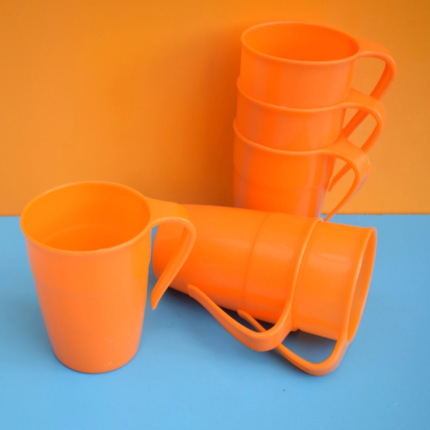 Vintage 1970s Plastic Picnic Bits  -Orange