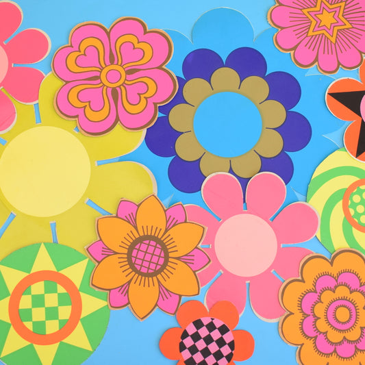 Vintage 1970s Stickers - Rickie Tickie / Jan Pienkowski - Individual Flower Design - Various Colours