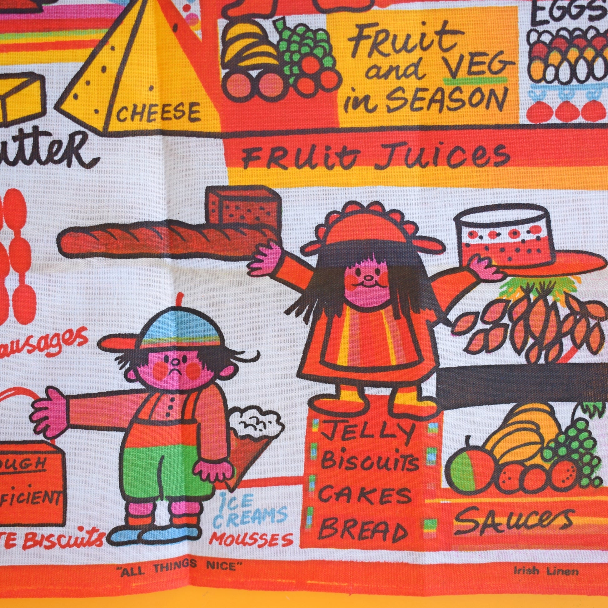 Vintage 1970s Tea Towel - Marion All Things Nice by Vintage