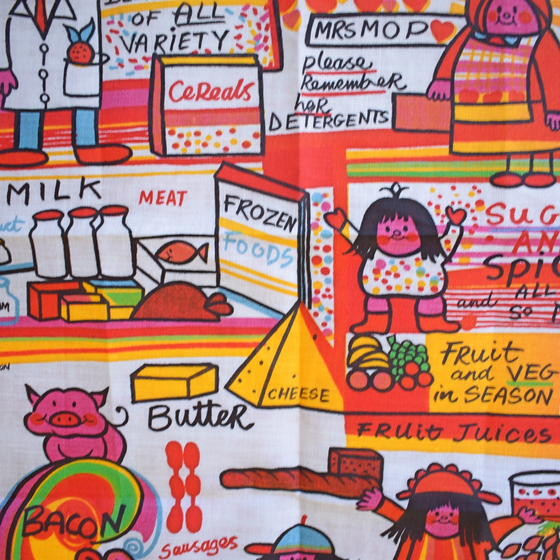 Vintage 1970s Tea Towel - Marion All Things Nice by Vintage