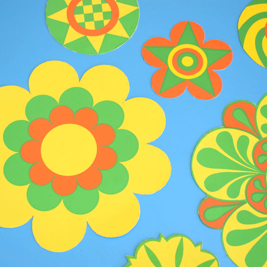 Vintage 1970s Stickers - Jan Pienkowski - Flower Design- Green by Eric's Cards