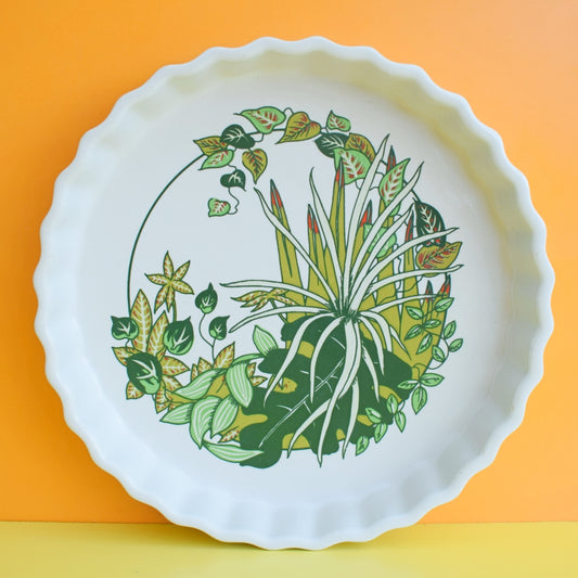 Vintage 1980s Pie / Flan Dish - Houseplants